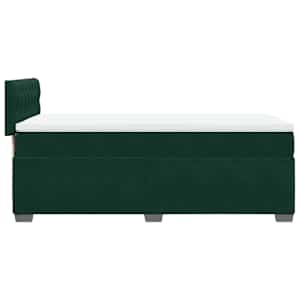 Box spring postel s matrací tmavě zelená 90x190 cm samet - obrázek 9