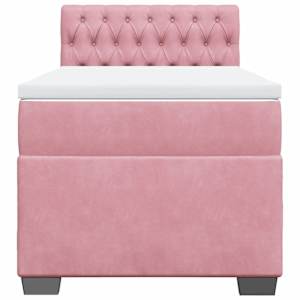 Box spring postel s matrací růžová 90x190 cm samet - obrázek 4