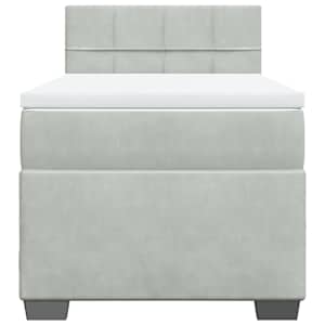 Box spring postel s matrací světle šedá 90x190 cm samet - obrázek 4