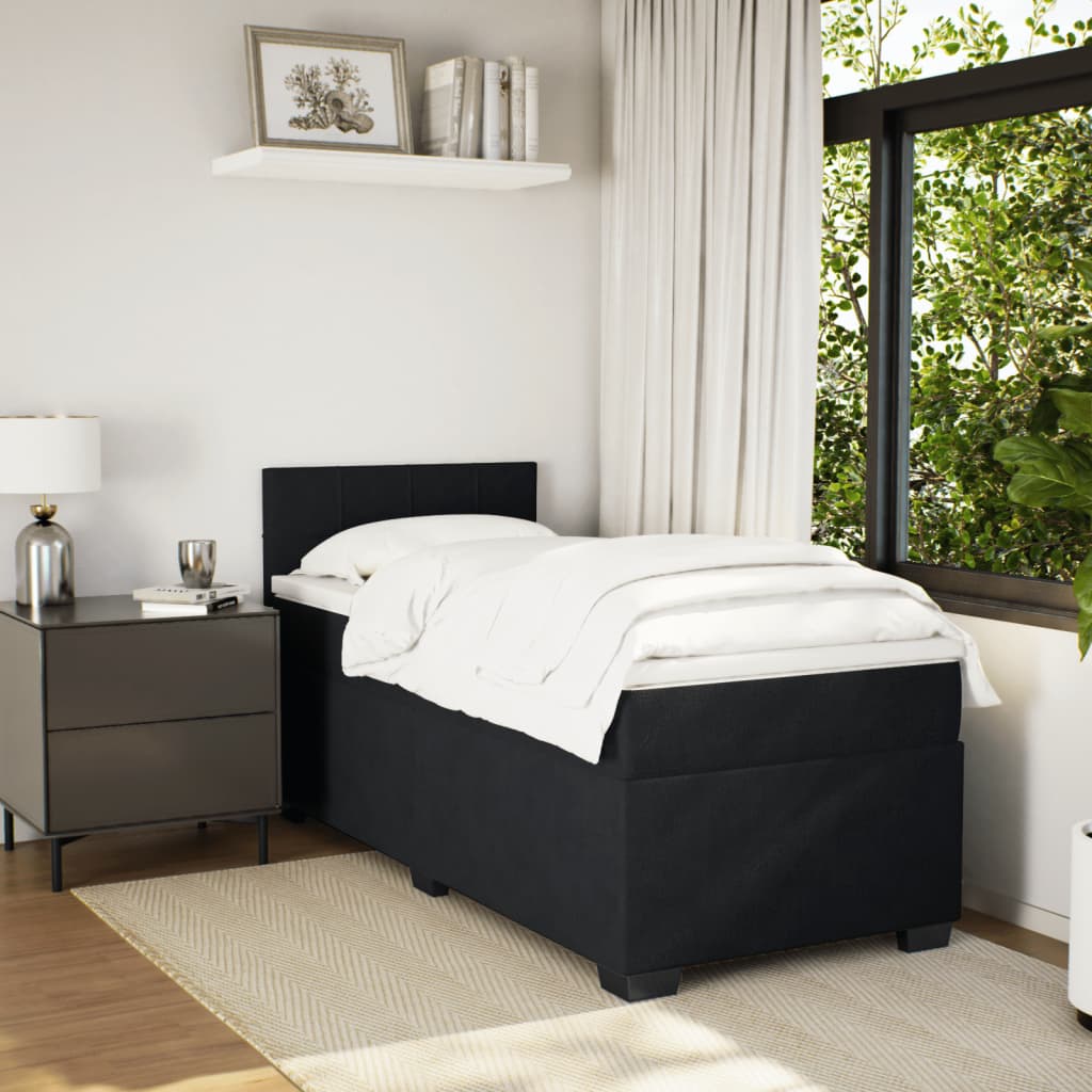 vidaXL Boxspring met matras fluweel zwart 90x190 cm, foto 2