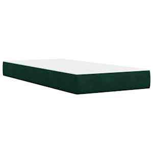 Box spring postel s matrací tmavě zelená 90x190 cm samet - obrázek 6
