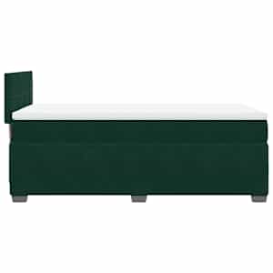 Box spring postel s matrací tmavě zelená 90x190 cm samet - obrázek 9