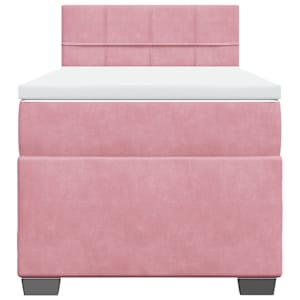 Box spring postel s matrací růžová 90x190 cm samet - obrázek 4