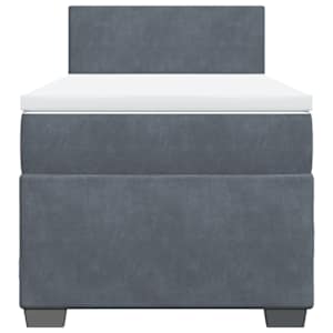 Box spring postel s matrací tmavě šedá 90x200 cm samet - obrázek 4