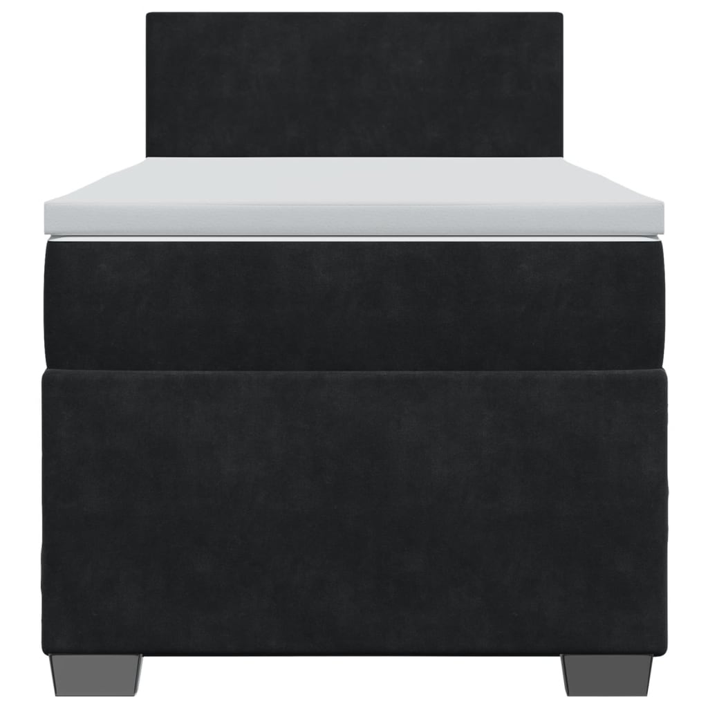 vidaXL Boxspring met matras fluweel zwart 90x200 cm, foto 4