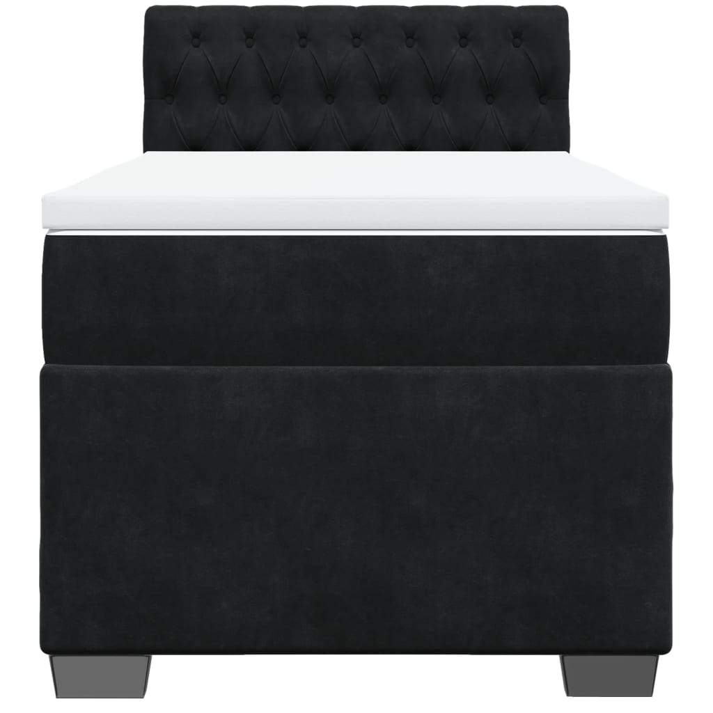 vidaXL Boxspring met matras fluweel zwart 90x200 cm, foto 4