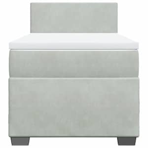 Box spring postel s matrací světle šedá 100x200 cm samet - obrázek 4