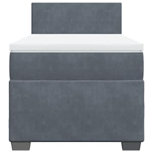 Box spring postel s matrací tmavě šedá 100x200 cm samet - obrázek 4