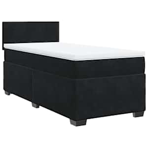 Box spring postel s matrací černá 100x200 cm samet - obrázek 2