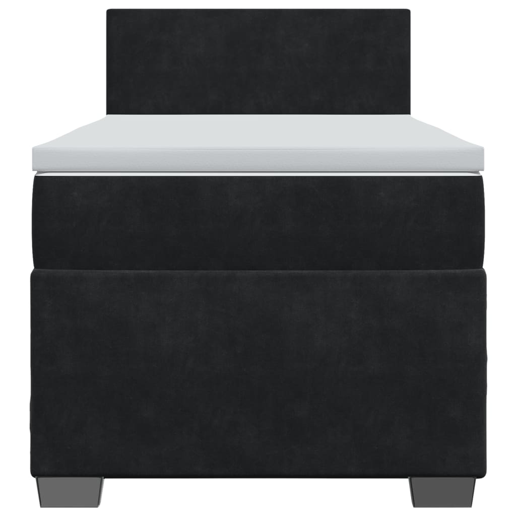 vidaXL Boxspring met matras fluweel zwart 100x200 cm, foto 2