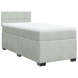Box spring postel s matrací světle šedá 100x200 cm samet - obrázek 2