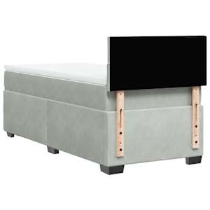 Box spring postel s matrací světle šedá 100x200 cm samet - obrázek 10