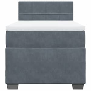 Box spring postel s matrací tmavě šedá 100x200 cm samet - obrázek 4