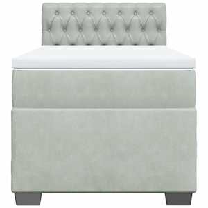 Box spring postel s matrací světle šedá 100x200 cm samet - obrázek 4