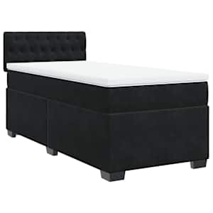 Box spring postel s matrací černá 100x200 cm samet - obrázek 2