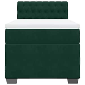 Box spring postel s matrací tmavě zelená 100x200 cm samet - obrázek 4