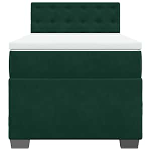 Box spring postel s matrací tmavě zelená 100x200 cm samet - obrázek 4