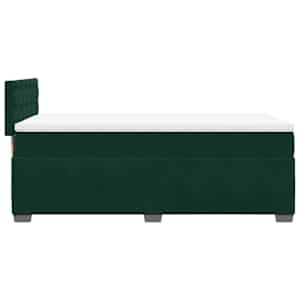 Box spring postel s matrací tmavě zelená 100x200 cm samet - obrázek 9