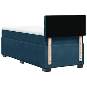 Box spring postel s matrací tmavě modrá 100x200 cm samet - obrázek 10