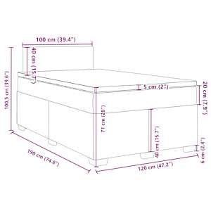 Box spring postel s matrací světle šedá 120x190 cm samet - obrázek 13