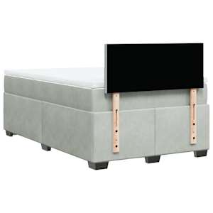 Box spring postel s matrací světle šedá 120x190 cm samet - obrázek 10