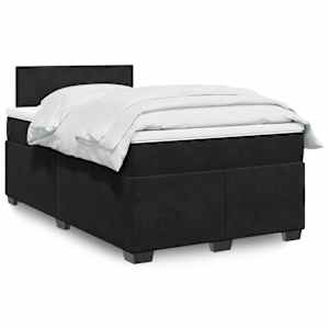 Box spring postel s matrací černá 120 x 190 cm samet - obrázek 1