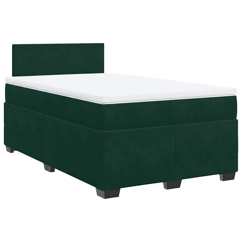 vidaXL Boxspring met matras fluweel donkergroen 120x190 cm groen, foto 3