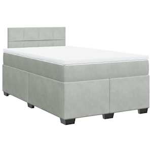 Box spring postel s matrací světle šedá 120x190 cm samet - obrázek 2