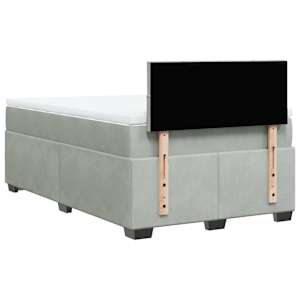Box spring postel s matrací světle šedá 120x190 cm samet - obrázek 10