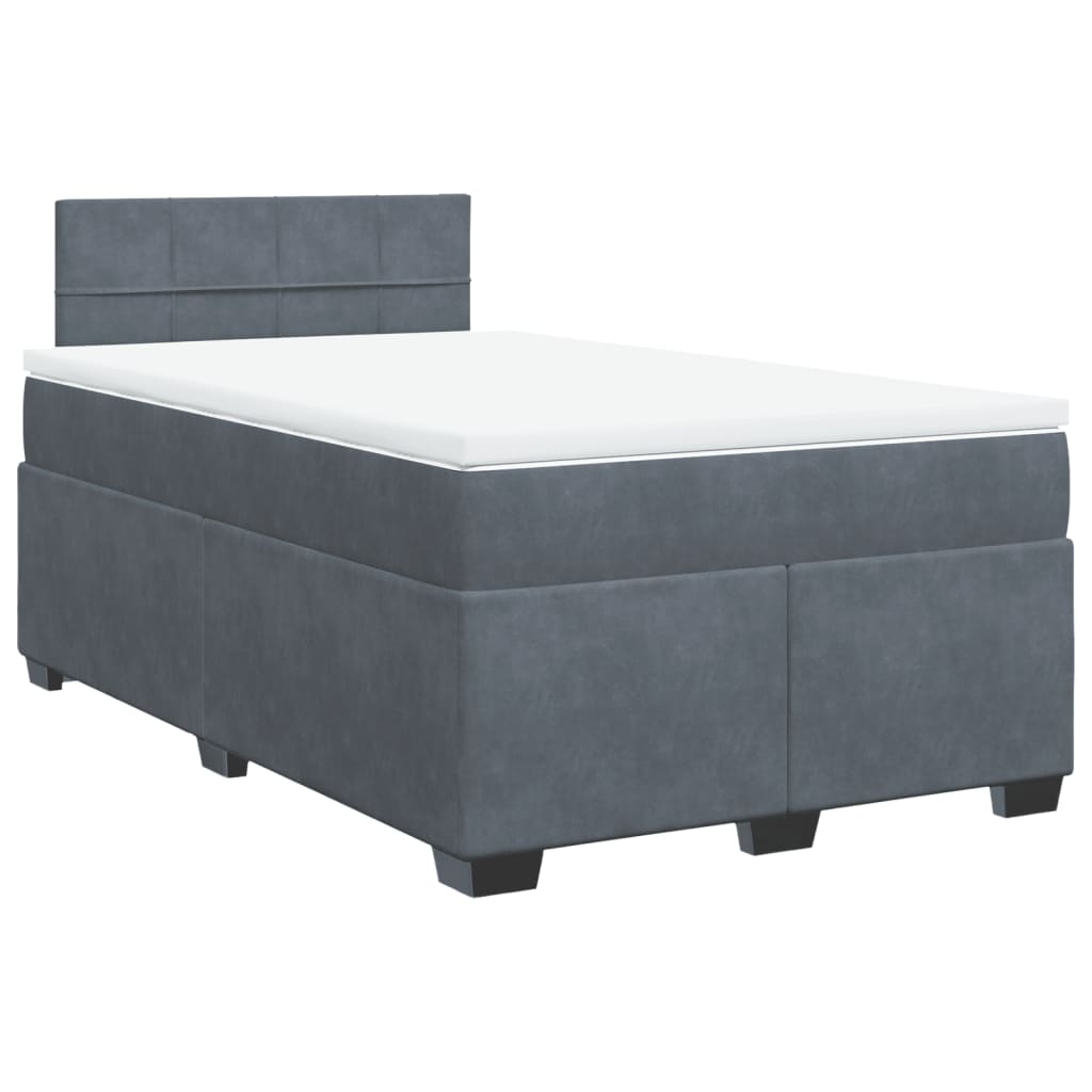 Thumbnail - vidaXL Boxspringbett mit Matratze Dunkelgrau 120x190 cm Samt