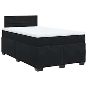 Box spring postel s matrací černá 120 x 190 cm samet - obrázek 2