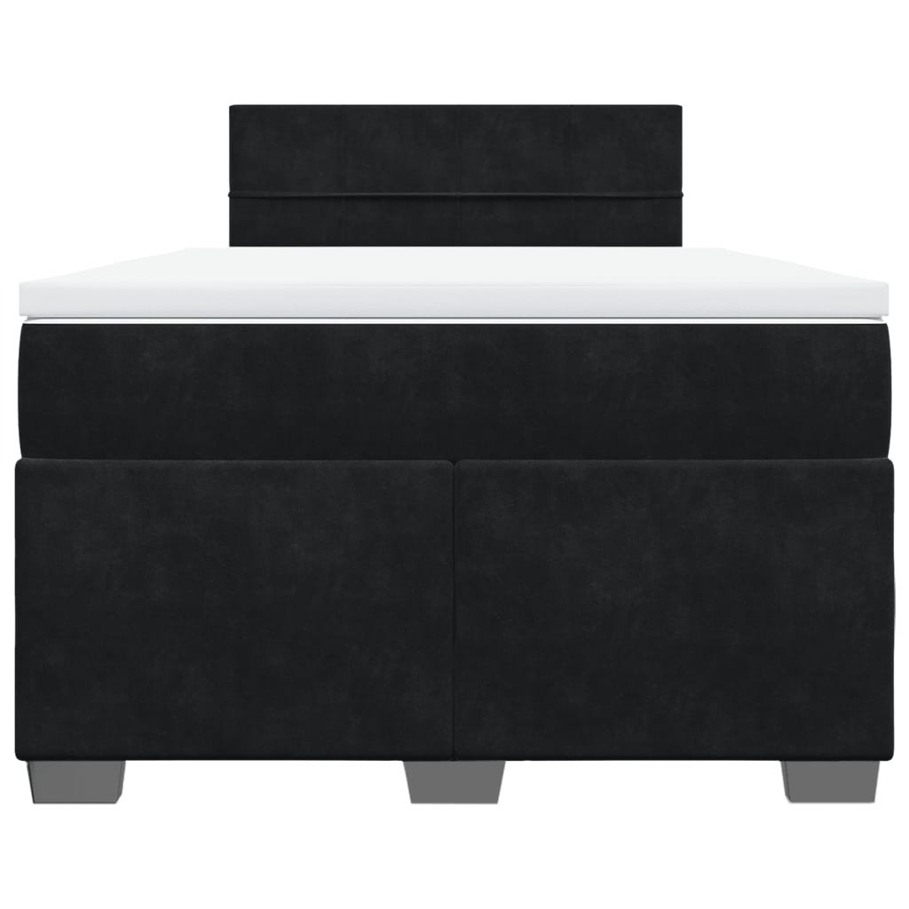 vidaXL Boxspring met matras fluweel zwart 120x190 cm, foto 4