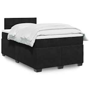 Box spring postel s matrací černá 120 x 190 cm samet - obrázek 1