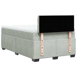 Box spring postel s matrací světle šedá 120x190 cm samet - obrázek 10
