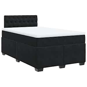 Box spring postel s matrací černá 120 x 190 cm samet - obrázek 2