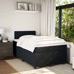 Box spring postel s matrací černá 120 x 190 cm samet - obrázek 3
