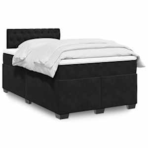 Box spring postel s matrací černá 120 x 190 cm samet - obrázek 1