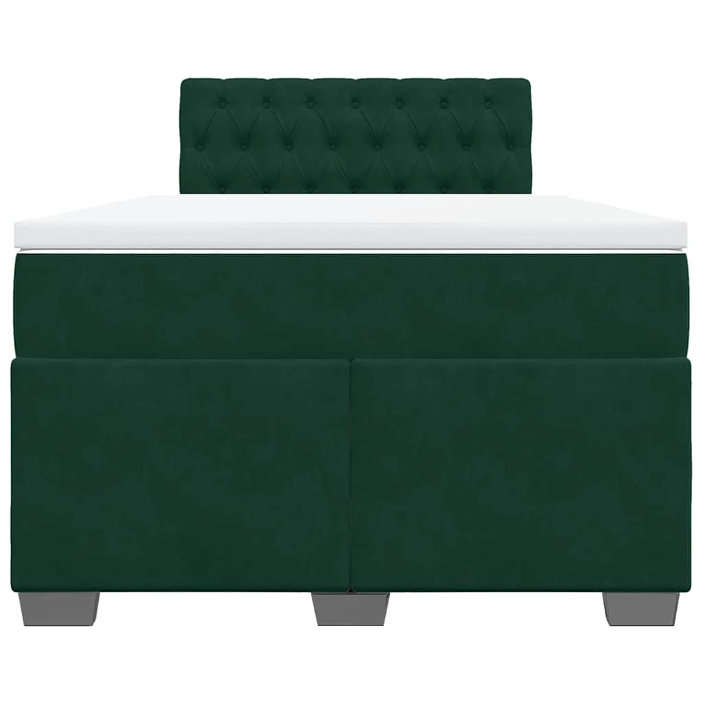 vidaXL Boxspring met matras fluweel donkergroen 120x190 cm groen, foto 4