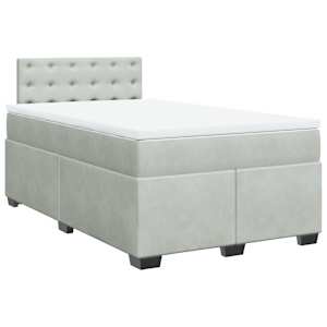 Box spring postel s matrací světle šedá 120x190 cm samet - obrázek 2