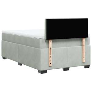 Box spring postel s matrací světle šedá 120x190 cm samet - obrázek 10