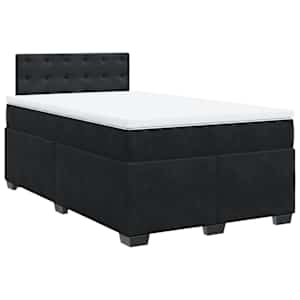 Box spring postel s matrací černá 120 x 190 cm samet - obrázek 2