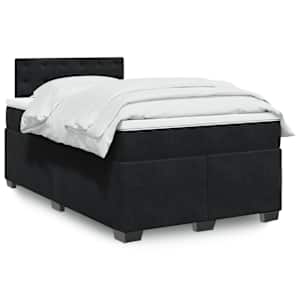 Box spring postel s matrací černá 120 x 190 cm samet - obrázek 1