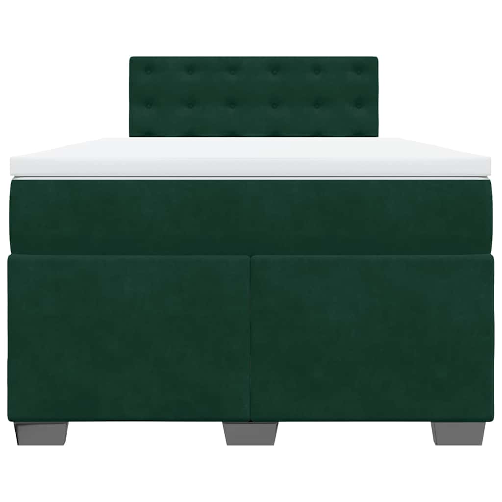 vidaXL Boxspring met matras fluweel donkergroen 120x190 cm groen, foto 4