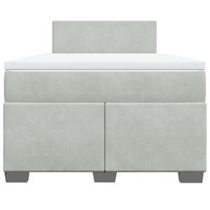 Box spring postel s matrací světle šedá 120 x 200 cm samet - obrázek 4