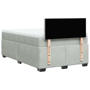 Box spring postel s matrací světle šedá 120 x 200 cm samet - obrázek 10