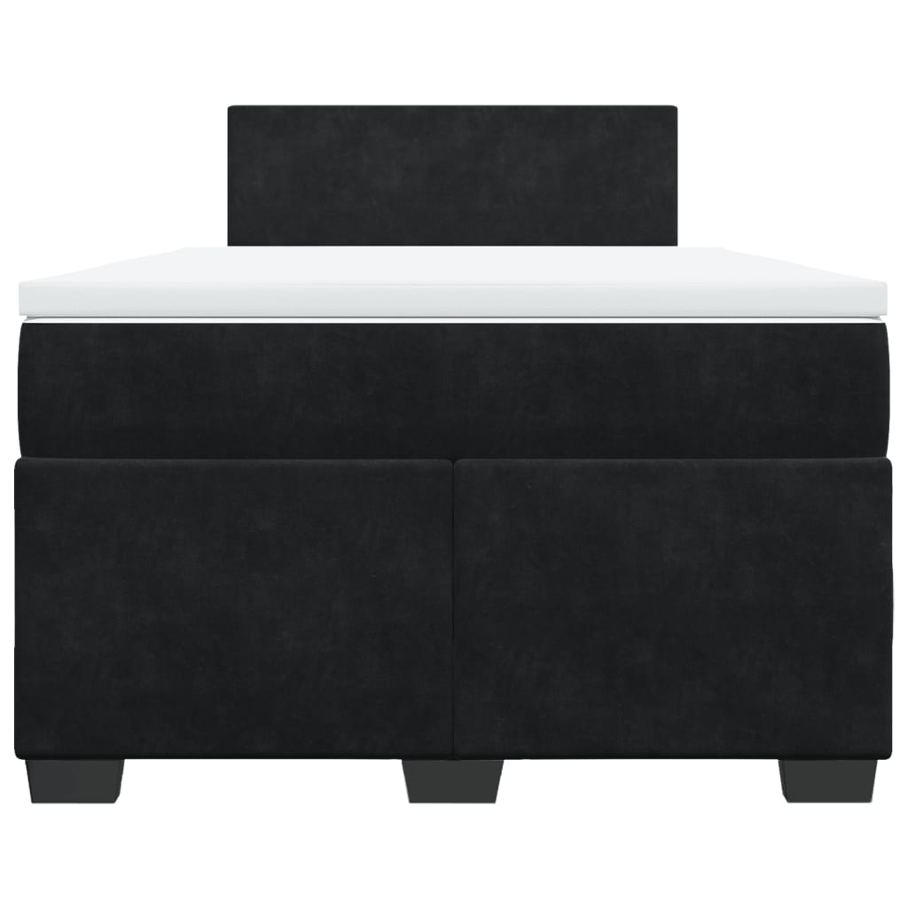 vidaXL Boxspring met matras fluweel zwart 120x200 cm, foto 4