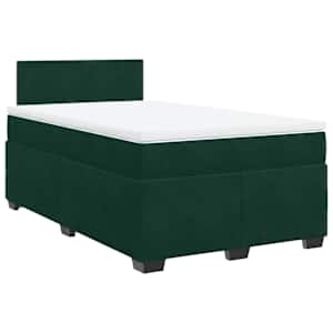 Box spring postel s matrací tmavě zelená 120 x 200 cm samet - obrázek 2