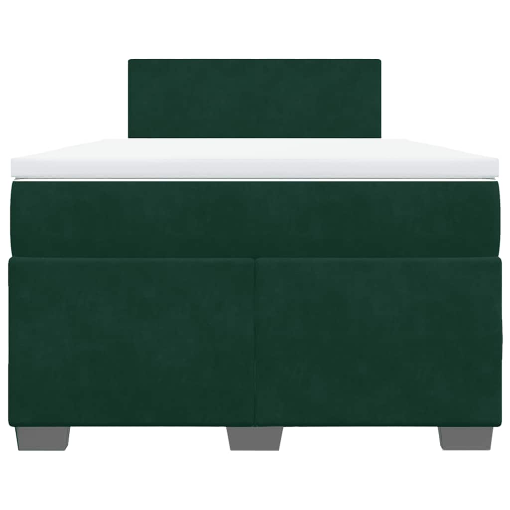 vidaXL Boxspring met matras fluweel donkergroen 120x200 cm groen, foto 4