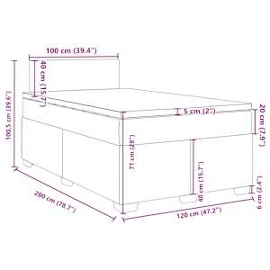 Box spring postel s matrací tmavě zelená 120 x 200 cm samet - obrázek 13
