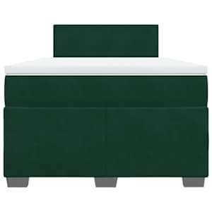Box spring postel s matrací tmavě zelená 120 x 200 cm samet - obrázek 4